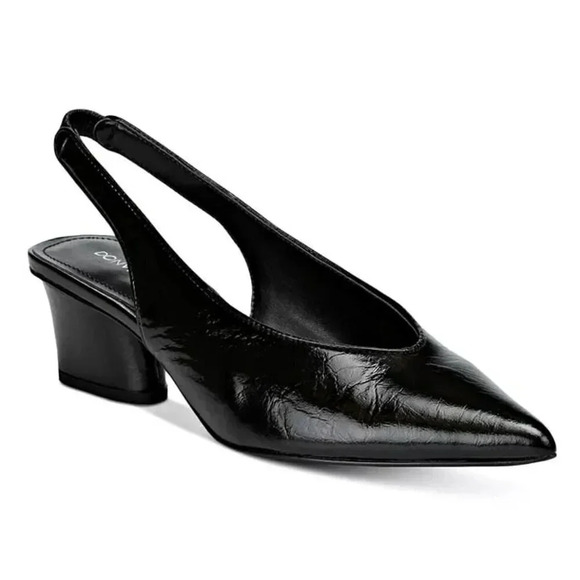 Donald J Pliner Women's Gema Pumps Black Distressed Shine Size 6.5 (MSRP $268) - Picture 1 of 12